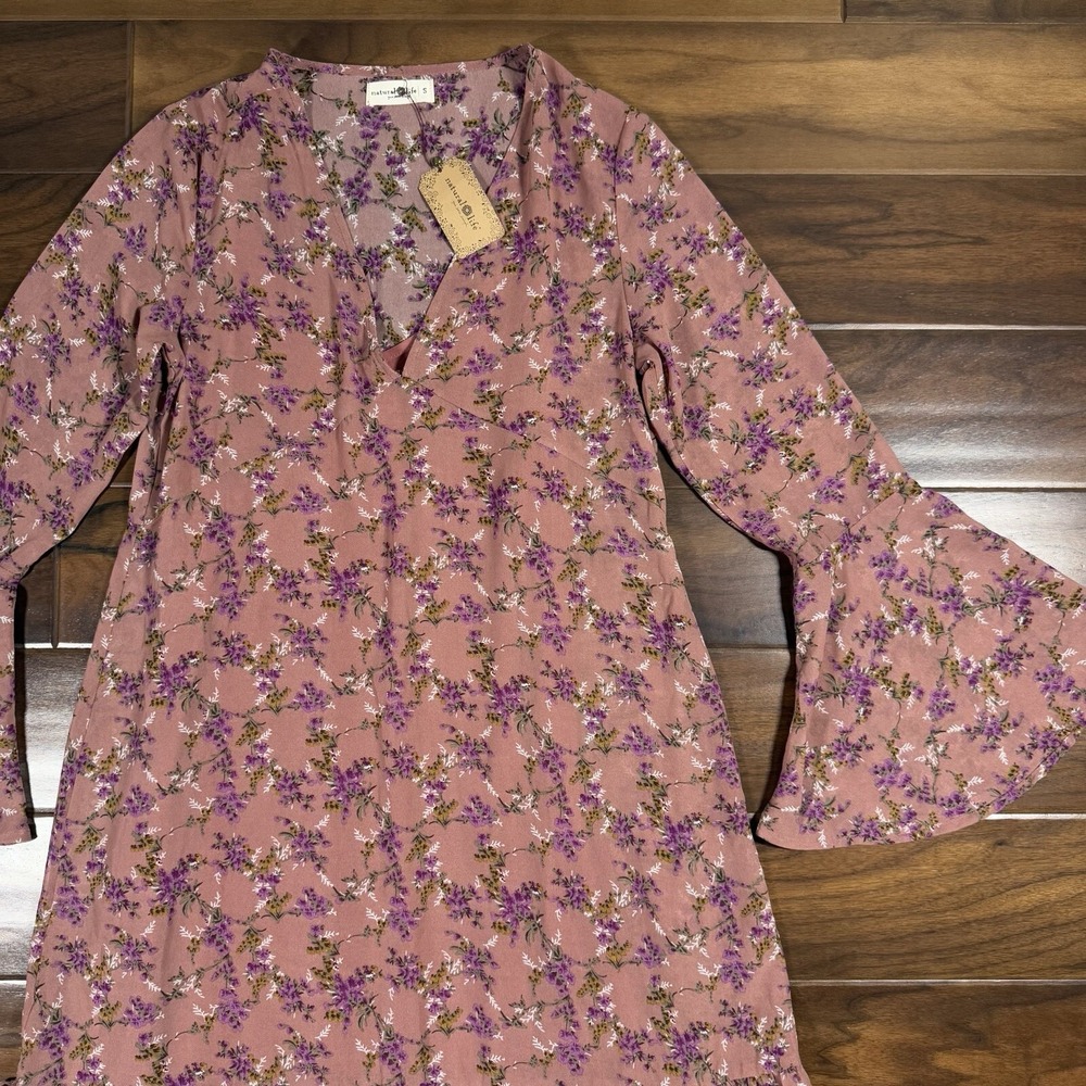Natural Life Women's‎ Size Small Floral Bell Sleeve Dance With Me Maxi Dress - Picture 2 of 10